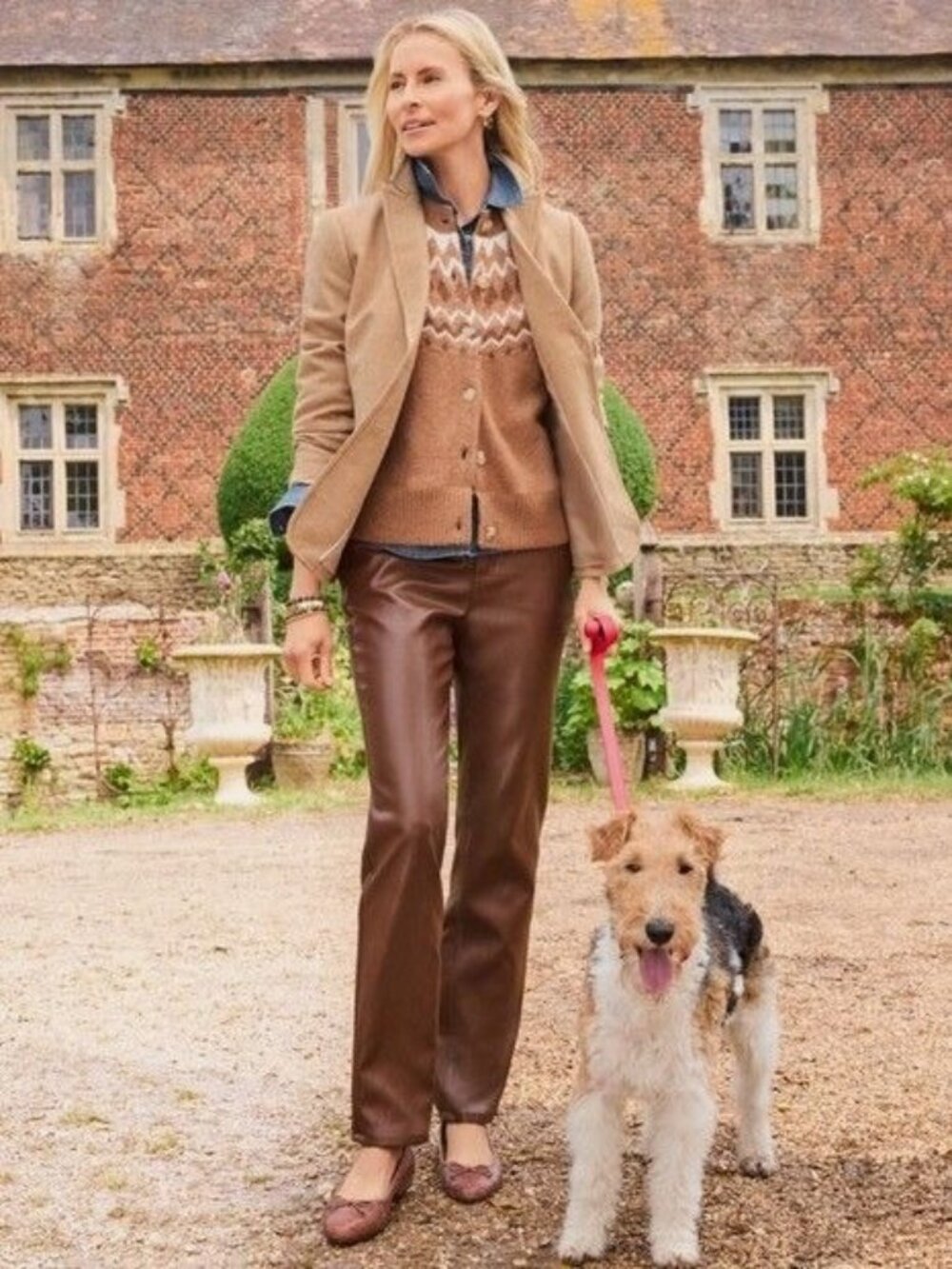Talbots Womens Faux Leather Brown Straight-Leg Pants Size 2 NWT $179 Luxury Chic